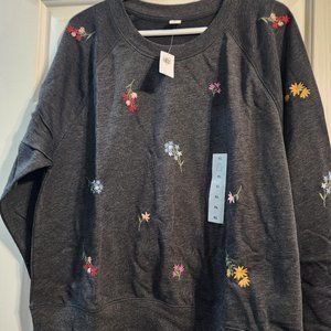 NWT Old Navy Women's Floral Crew neck Sweatshirt - Sz XL